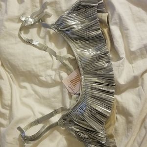 Savage x Fenty silver lame bra